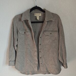 Jones New York Country Essentials Sage Green 100% Cotton Button Down Shacket - S